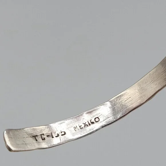 Taxco Mexican Sterling Silver 925 Diamond Pattern Cuff Bracelet Unisex - Picture 5 of 8